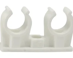Rohrclip doppelt 15 mm weiß 10 Stück