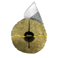 Rohrisolierung Steinwolle Alu, 54mm, 40mm Dämmstärke, 1m Länge