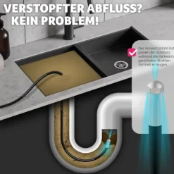 Rohrreinigungsschlauch-Set tectake 8-teilig, in 2 Größen inkl. Aufbewahrungsbeutel