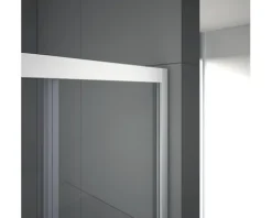 Runddusche mit Gleittür/Schiebetür Aurlane Chrystal Round 90 x 90 x 200 cm Profil chrom Klarglas