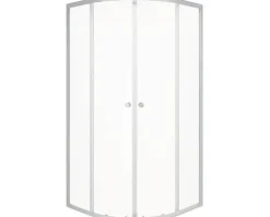 Runddusche mit Gleittür/Schiebetür Aurlane Chrystal Round 90 x 90 x 200 cm Profil chrom Klarglas