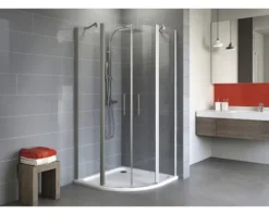 Runddusche Schulte Alexa Style 2.0 R550 80x80 cm Klarglas Profilfarbe aluminium