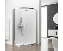 Runddusche SCHULTE Kristall/Trend ExpressPlus R550 90x90 cm Klarglas Profilfarbe chrom inkl. Duschwanne