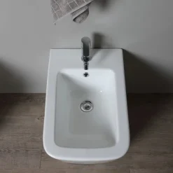 Sanitärkeramik- Bidet,glänzend weiß, bodenstehend | Rock