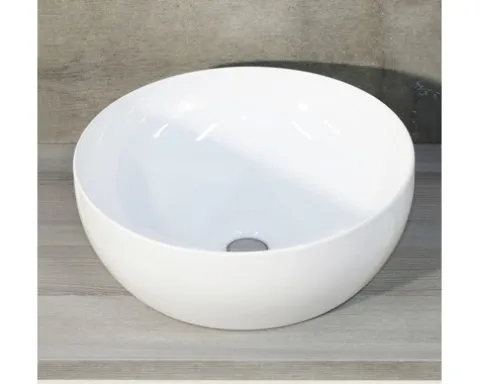 Sanox Aufsatzwaschbecken Circle 40 x 40 cm weiß glänzend 15001020