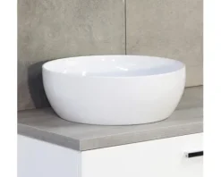 Sanox Aufsatzwaschbecken Circle 40 x 40 cm weiß glänzend 15001020