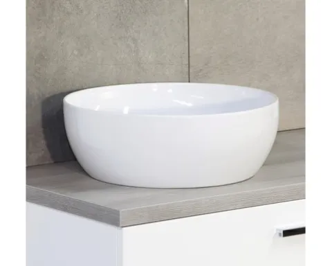 Sanox Aufsatzwaschbecken Circle 40 x 40 cm weiß glänzend 15001020