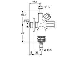 SCHELL Eckventil Kombiventil COMFORT RV 3/8" AG Rückflussverhinderer Rohrbelüfter Fettkammeroberteil selbstdichtend chrom 035480699