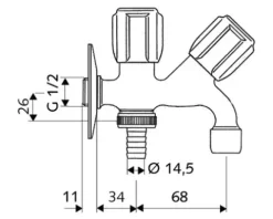 SCHELL Kombi-Auslaufventil COMFORT Schlauchverschraubung 1/2" chrom 035620699