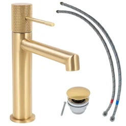 SCHÖNER WOHNEN-Kollektion Waschtischarmatur KADIA M, Mattgold, Wasserhahn geeignet für wandhängende Waschbecken in Ihrem Bad
