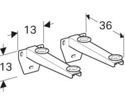 Set Montagewinkel GEBERIT L= 36 cm 500250000
