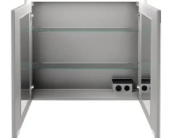 Spiegelschrank FACKELMANN Verona 80 x 16 x 68,3 cm weiß 2-türig LED IP 20