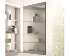 Spiegelschrank KEUCO Royal Match 130 x 15 x 70 cm silber 2-türig LED IP 20 Unterputz