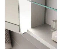Spiegelschrank KEUCO Royal Match 130 x 16 x 70 cm alufarben 2-türig LED IP 20