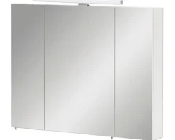 Spiegelschrank Maxim 80 x 16 x 74,7 cm weiß matt 3-türig LED
