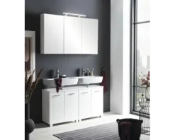 Spiegelschrank Möbelpartner Dorina 120 x 16 x 75 cm weiß 3-türig