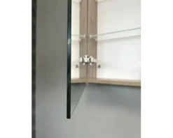 Spiegelschrank Sanox K-Line 80 x 13 x 70 cm eiche natur 2-türig