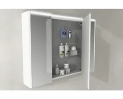 Spiegelschrank 3-türig 92x67cm soft weiß IP 44 (fremdkörper- und spritzwassergeschützt)