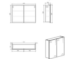 Spiegelschrank Brida weiß 2 türig 67,5x50 cm