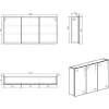Spiegelschrank Brida 50 x 100 x 15 cm 3 türig
