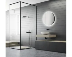 Spiegelschrank DSK Picasso 60 x 8,9 x 60 cm schwarz 1-türig LED IP 24