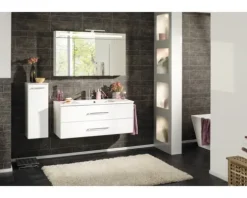 Spiegelschrank FACKELMANN B.clever 120 x 16 x 71 cm weiß 3-türig LED IP 20