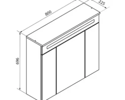 Spiegelschrank FACKELMANN Kara 80 x 22,5 x 70 cm weiß 3-türig LED IP 20