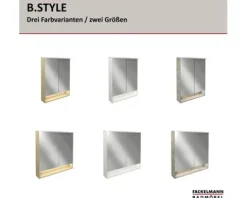 Spiegelschrank FACKELMANN 80 x 23.1 x 80.9 cm weiß 2-türig LED