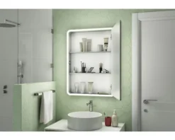 Spiegelschrank Focco Mia 60 x 70 x 11,5 cm grau matt LED IP 44