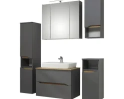 Spiegelschrank Pelipal Capri 80 x 16 x 70 cm grau 3-türig