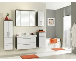 Spiegelschrank Pelipal Enna I 90 x 20 x 72 cm graphit streifen quer 3-türig LED IP 44