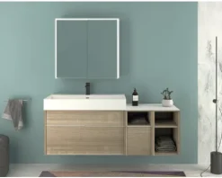 Spiegelschrank SPACE 75x70cm, LED verspiegelt schwarz