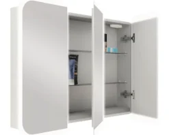 Spiegelschrank 3-türig 95x70cm soft weiß IP 44 (fremdkörper- und spritzwassergeschützt)