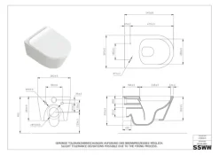SSWW Design Hänge-WC Beta CT2063V.19 – Spülrandlos – mit Softclose & Nanobeschichtung