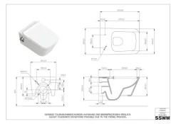 SSWW DELTA CT2041V-B – Hänge-Dusch-WC mit Taharetfunktion, Softclose & Warm-Kalt-Armatur