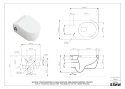 SSWW Taharet Dusch-WC CT2019V-B – Bidetfunktion – Softclose – Wandmontage