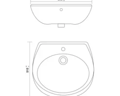 Standard-Waschtisch 60 x 51,5 cm manhattan glänzend