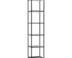 Standregal Volant schwarz Metall 180 cm mit 5 Einlegeböden