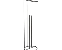 Stand Toilettenpapierhalter 2 in 1 Lugano schwarz