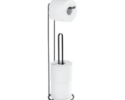 Stand Toilettenpapierhalter 2 in 1 Lugano schwarz