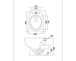 Stand-WC Tiefspüler ohne Spülrand beige matt ohne WC-Sitz 1280619