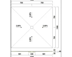 swisspor Befliesbares Duschelement swissporBOARD Doccia Punto 150 x 150 x 4 cm Ablauf zentral 300065