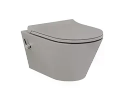 Taharet Dusch Wc kalt Anschluss mit Intergrierter Armatur in farbe Latte mit Soft Close Wc sitz
