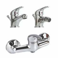 3-teiliges Badarmaturen-Set für Waschtisch, Bidet und Dusche