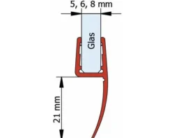 Universaldichtprofil Schulte D2975 senkrecht für Glasstärke 5/6/8 mm