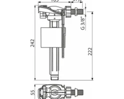 Universal-Füllventil für Spülkasten 3/8"