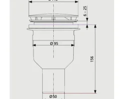 veporit Duschablauf für Dusche 90 mm Ablauf senkrecht chrom