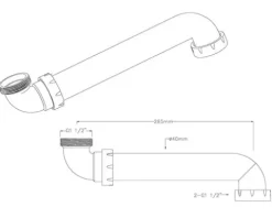 veporit. Raumspar-Ablaufbogen 1 ½" x Ø40 mm weiß