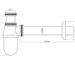 veporit. Flaschensiphon 1 1/4" Messing verchromt