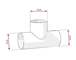 veporit. Pressfitting T-Stück Connect TH und U-Kontur 26 mm für Verbundrohr